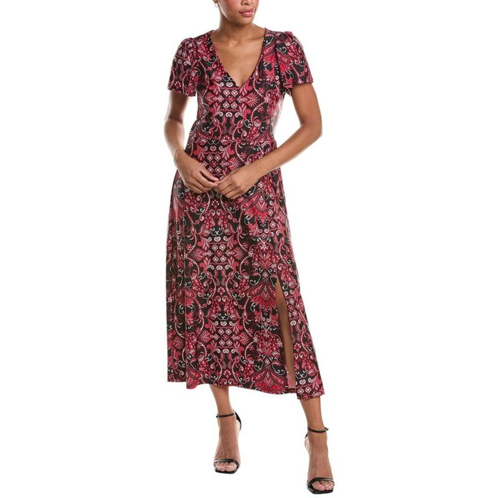 Jude Connally Womens Jodi Gilded Midi Dress, Brown